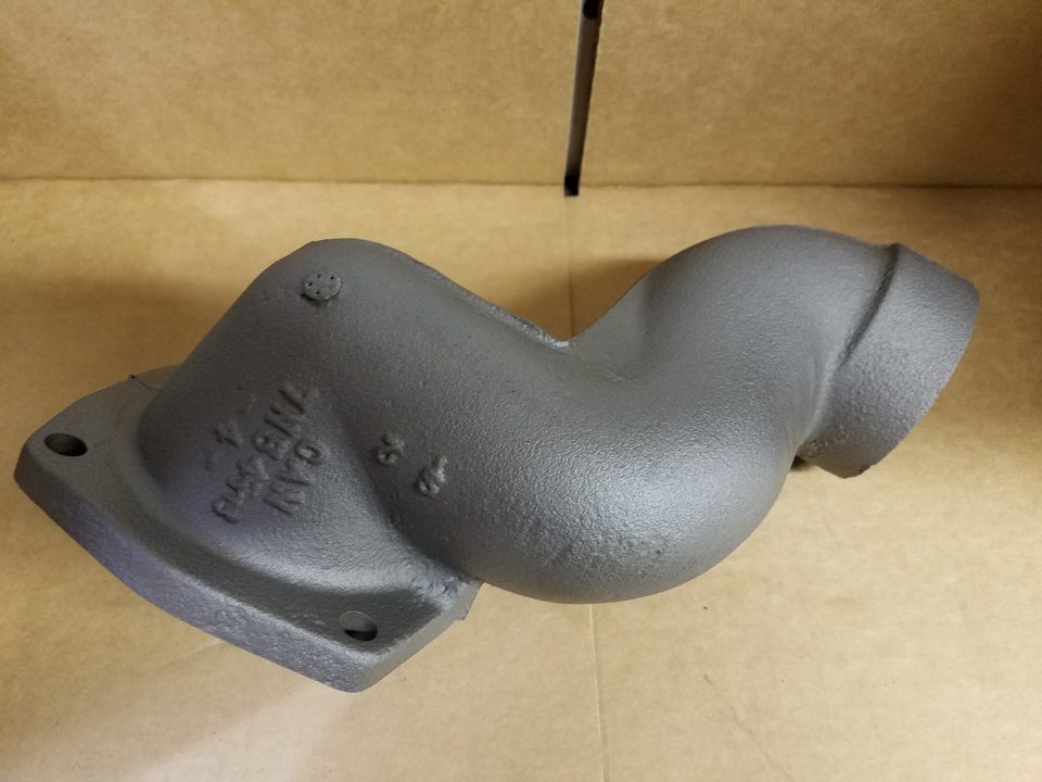 Cast iron Cat 3516 outlet elbow, part 7N5416